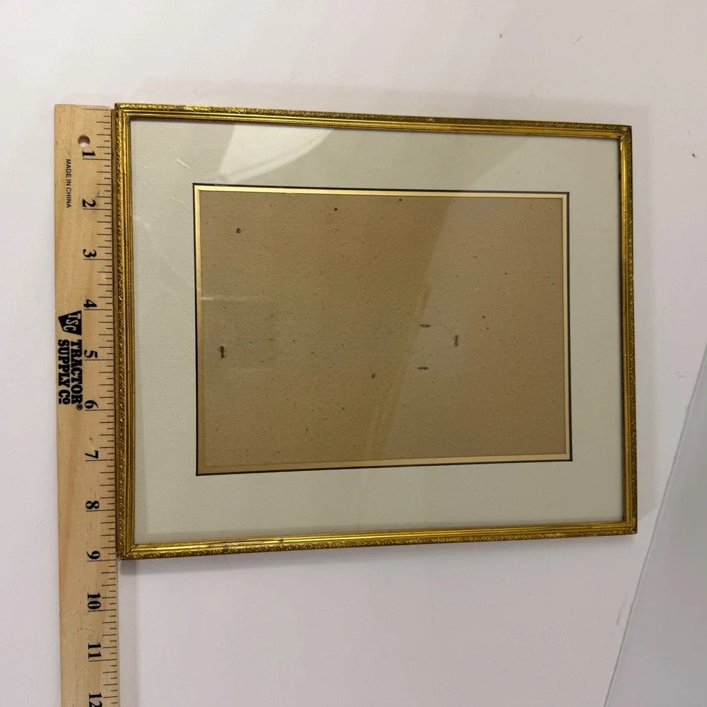 Vintage Brass Picture Frame 8x10 Ornate Floral Gold Tone Easel Back Decor